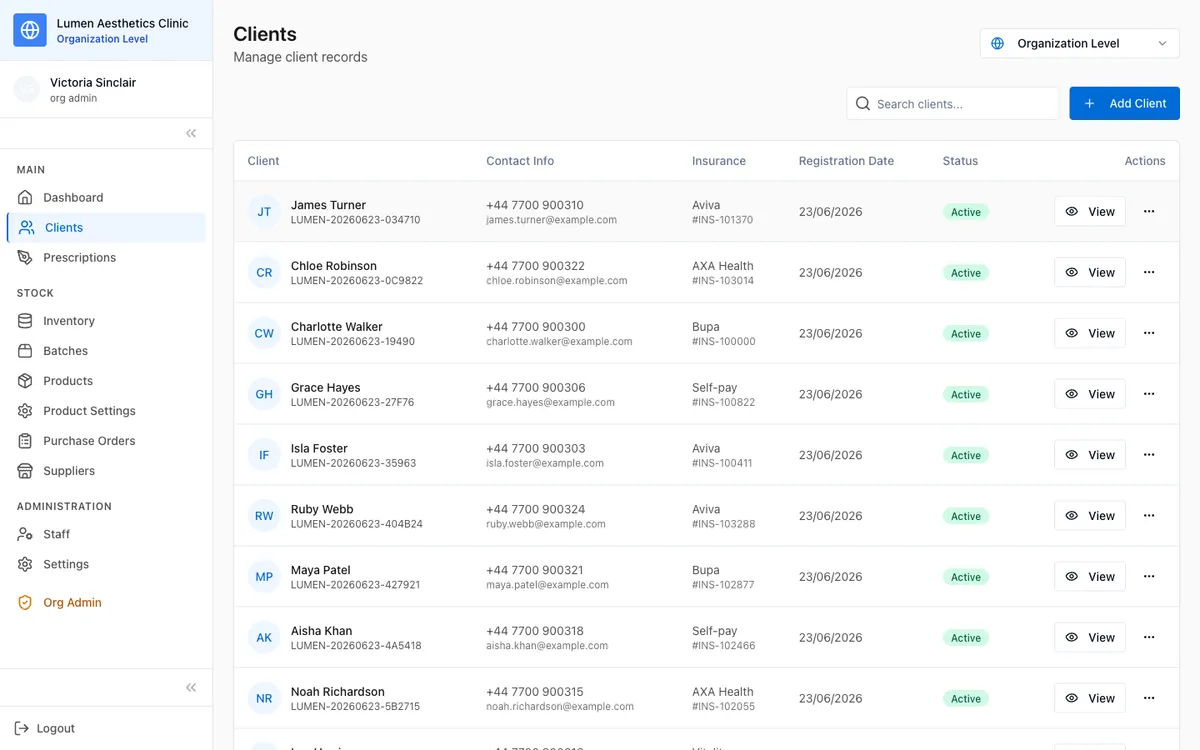 Client & patient records, encrypted end-to-end